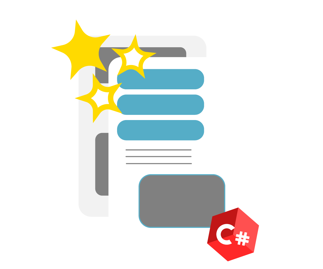 Eine Illustration einer Website die nicht nur schön ist sondern auch ein richtiges BackEnd hat.